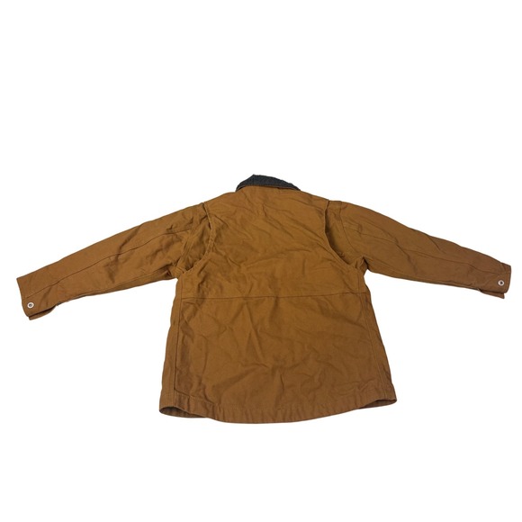 Carhartt Boys Brown Canvas Sherpa Collar Chore Coat Jacket Size S 7-8 RN13706 - Picture 3 of 11